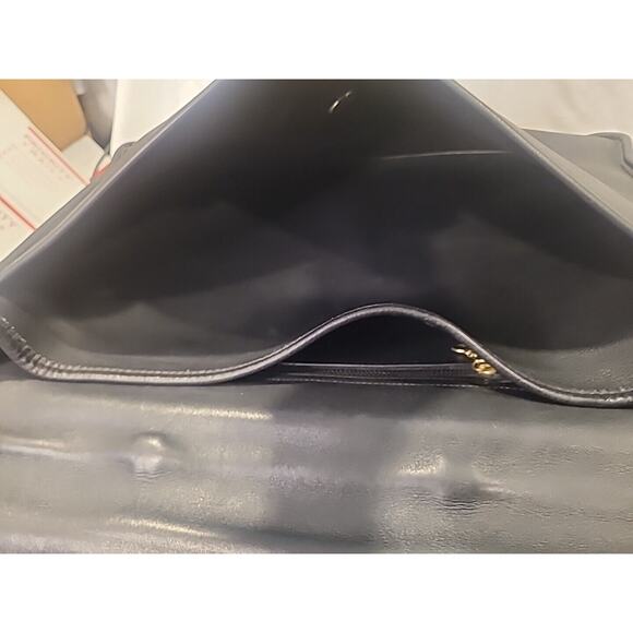 Vintage Coach Black Leather Briefcase Tote Laptop Bag Document Holder - Picture 7 of 16